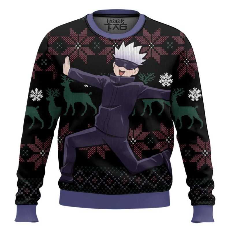 Hooktab Funny Gojo Jujutsu Kaisen Ugly Christmas Sweater
