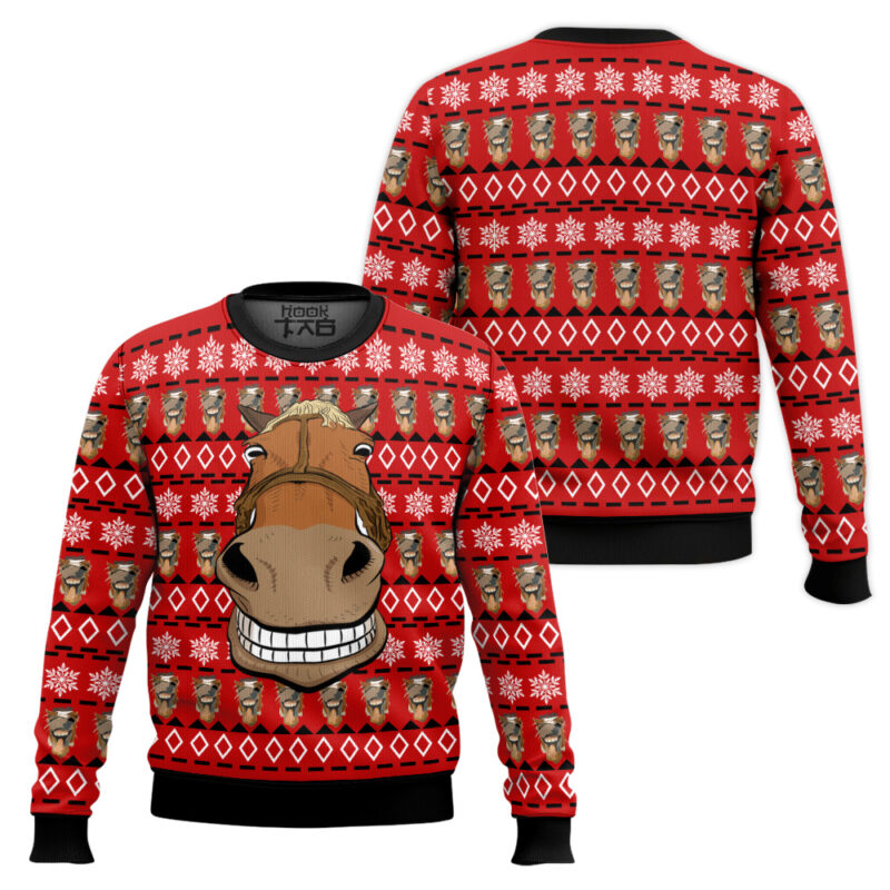 Hooktab Funny Horse Ugly Christmas Sweater Hooktab Funny Horse Ugly Christmas Sweater