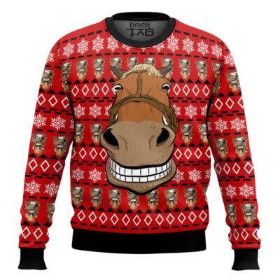 Hooktab Funny Horse Ugly Christmas Sweater