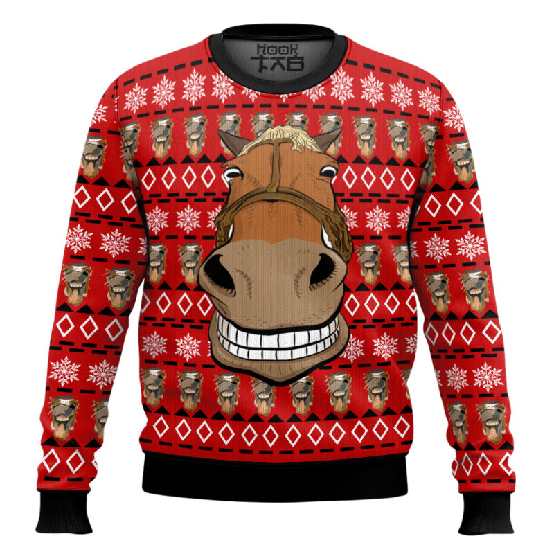 Hooktab Funny Horse Ugly Christmas Sweater