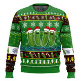 Hooktab Funny Pickle Rick And Morty Ugly Christmas Sweater