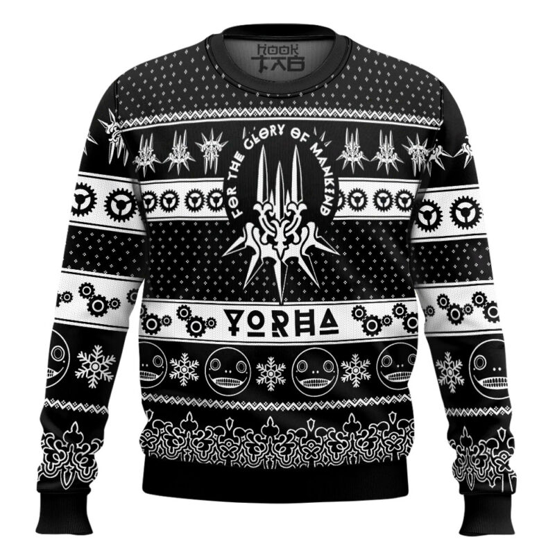 Hooktab Game Of The Yorha Nier Automata Ugly Christmas Sweater