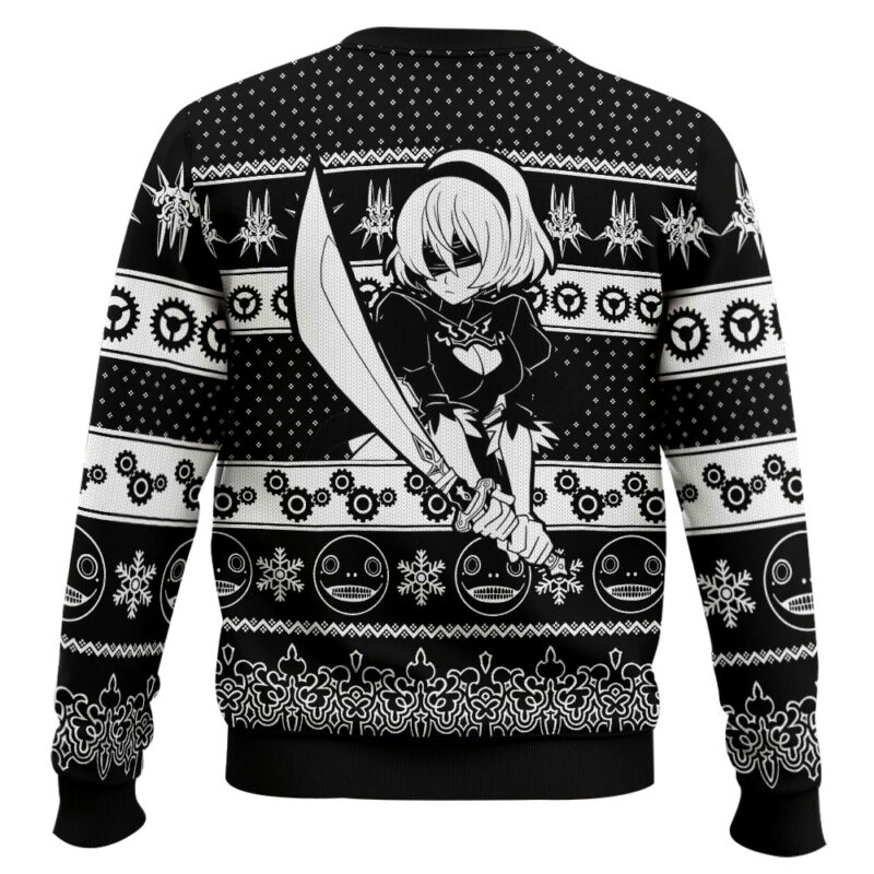 Hooktab Game Of The Yorha Nier Automata Ugly Christmas Sweater Hooktab Game Of The Yorha Nier Automata Ugly Christmas Sweater