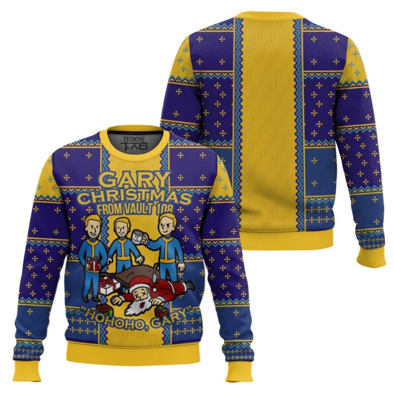 Hooktab Gary From Vault 108 Fallout Ugly Christmas Sweater Hooktab Gary From Vault 108 Fallout Ugly Christmas Sweater