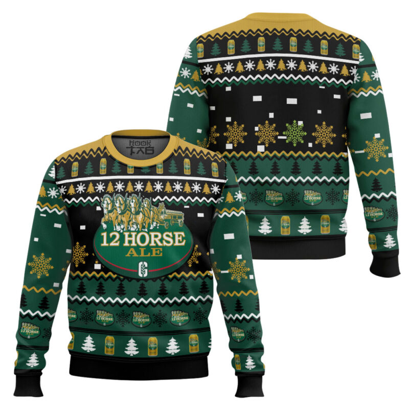 Hooktab Genesee 12 Horse Ale Ugly Christmas Sweater Hooktab Genesee 12 Horse Ale Ugly Christmas Sweater