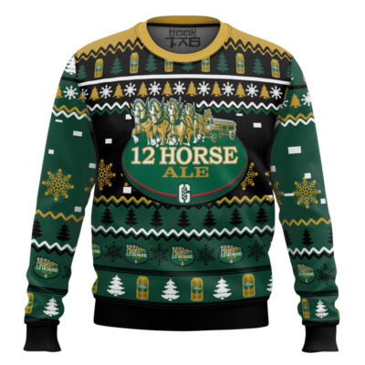 Hooktab Genesee 12 Horse Ale Ugly Christmas Sweater