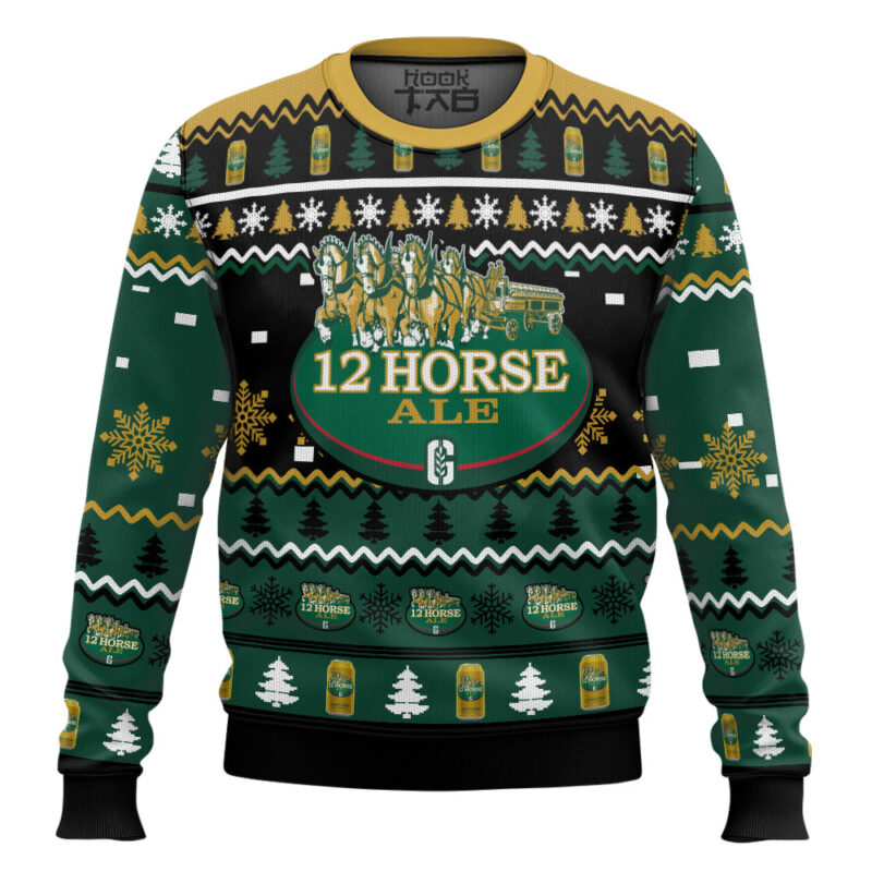 Hooktab Genesee 12 Horse Ale Ugly Christmas Sweater