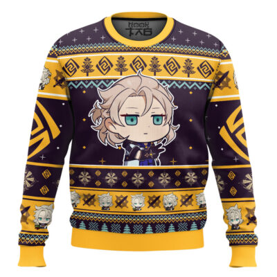 Hooktab Genshin Impact Albedo Ugly Christmas Sweater