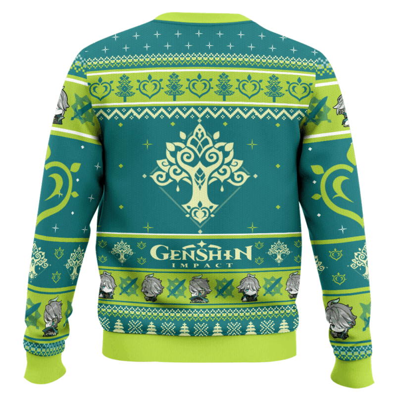 Hooktab Genshin Impact Alhaitham Ugly Christmas Sweater Hooktab Genshin Impact Alhaitham Ugly Christmas Sweater