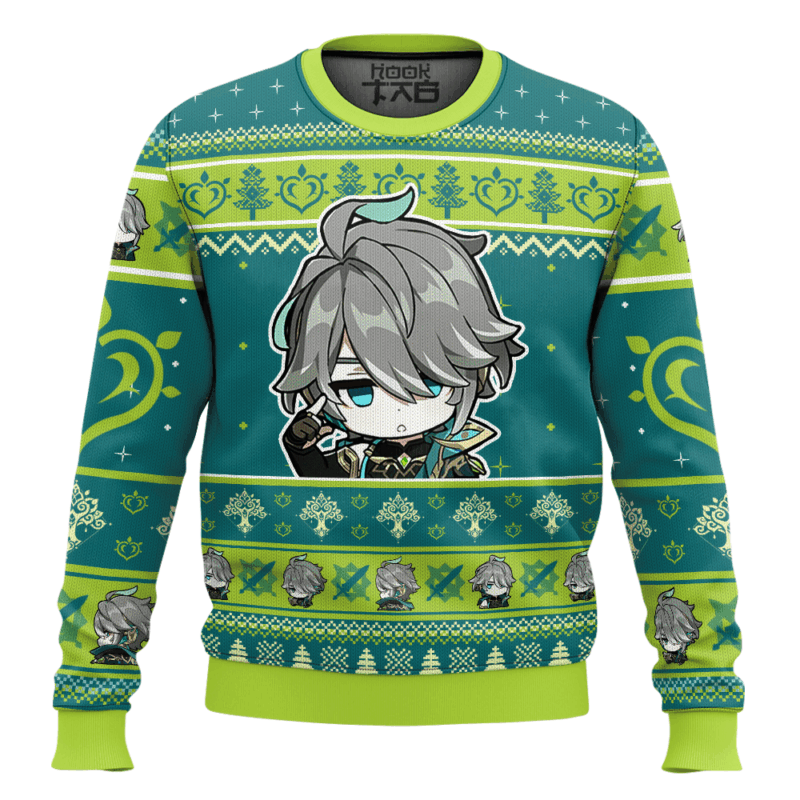 Hooktab Genshin Impact Alhaitham Ugly Christmas Sweater