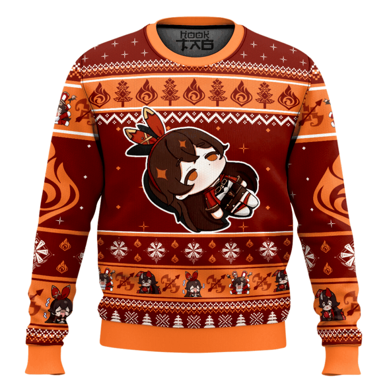 Hooktab Genshin Impact Amber Ugly Christmas Sweater