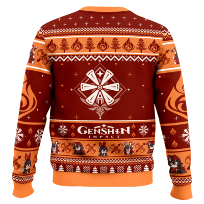 Hooktab Genshin Impact Amber Ugly Christmas Sweater