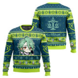 Hooktab Genshin Impact Baizhu Ugly Christmas Sweater