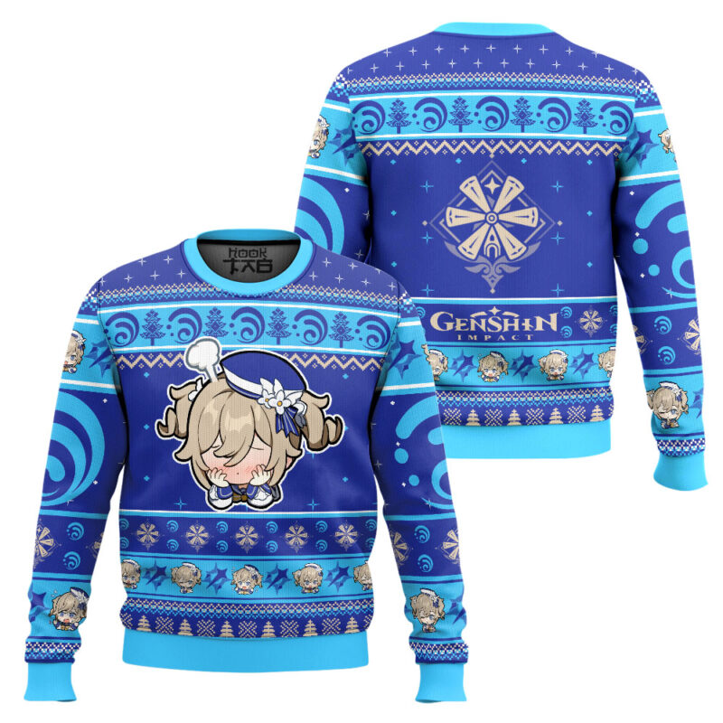 Hooktab Genshin Impact Barbara Ugly Christmas Sweater Hooktab Genshin Impact Barbara Ugly Christmas Sweater