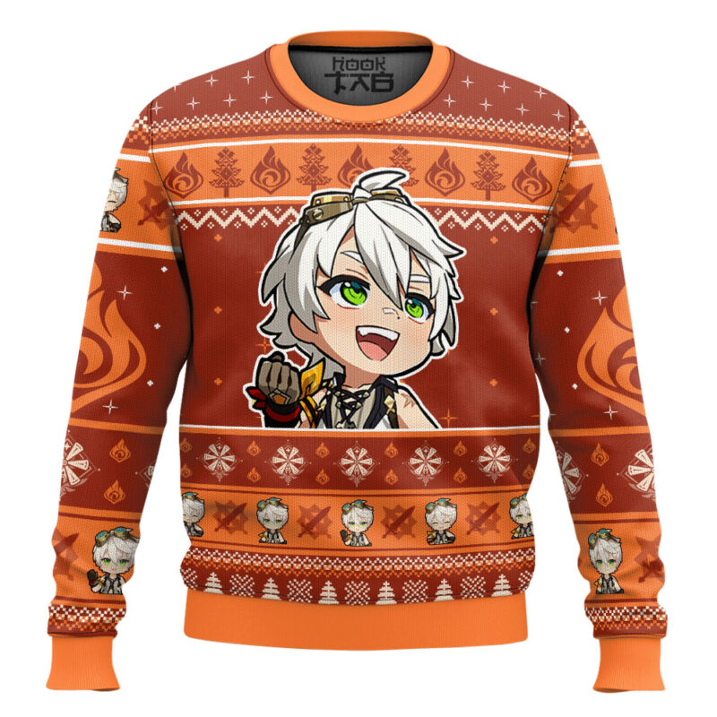 Hooktab Genshin Impact Bennett Ugly Christmas Sweater Hooktab Genshin Impact Bennett Ugly Christmas Sweater