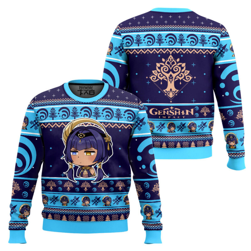 Hooktab Genshin Impact Candace Ugly Christmas Sweater Hooktab Genshin Impact Candace Ugly Christmas Sweater