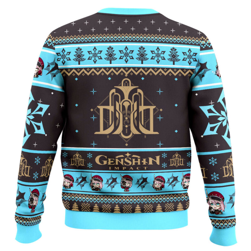 Hooktab Genshin Impact Charlotte Ugly Christmas Sweater Hooktab Genshin Impact Charlotte Ugly Christmas Sweater
