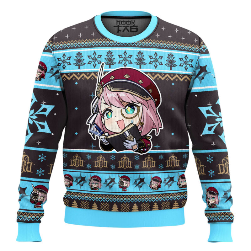 Hooktab Genshin Impact Charlotte Ugly Christmas Sweater