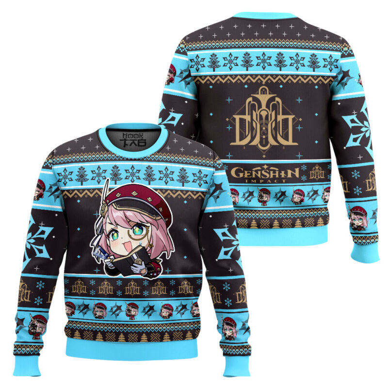 Hooktab Genshin Impact Charlotte Ugly Christmas Sweater Hooktab Genshin Impact Charlotte Ugly Christmas Sweater