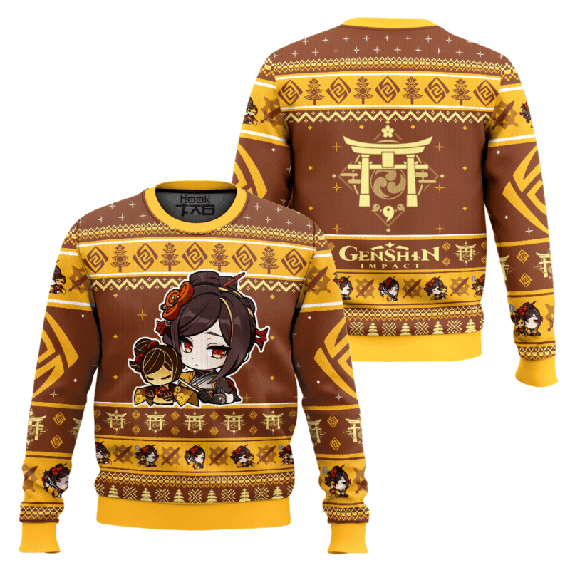 Hooktab Genshin Impact Chiori Ugly Christmas Sweater Hooktab Genshin Impact Chiori Ugly Christmas Sweater