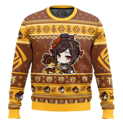 Hooktab Genshin Impact Chiori Ugly Christmas Sweater