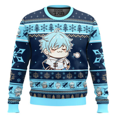 Hooktab Genshin Impact Chongyun Ugly Christmas Sweater