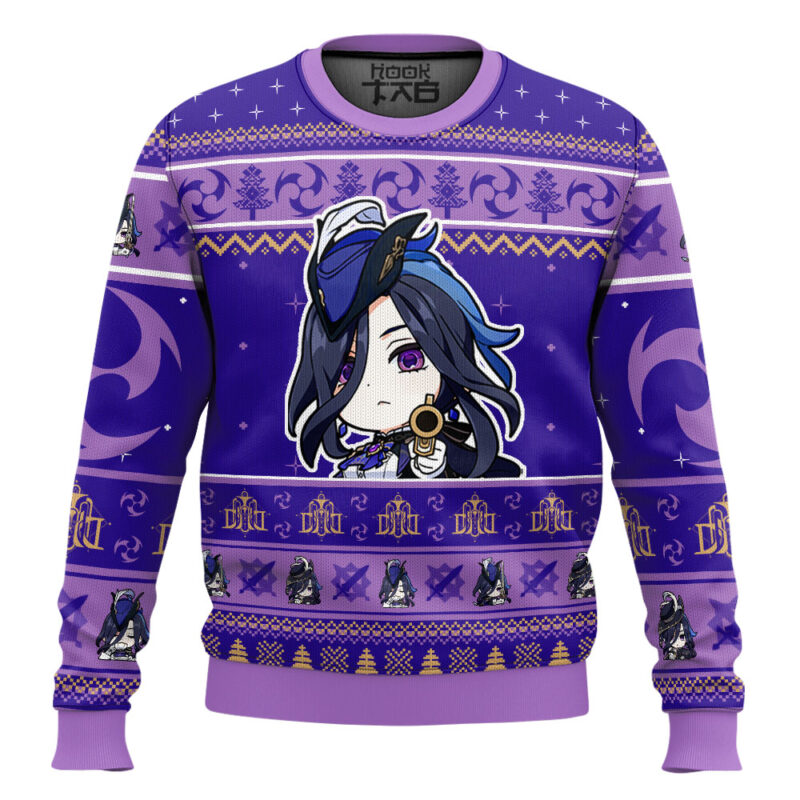 Hooktab Genshin Impact Clorinde Ugly Christmas Sweater