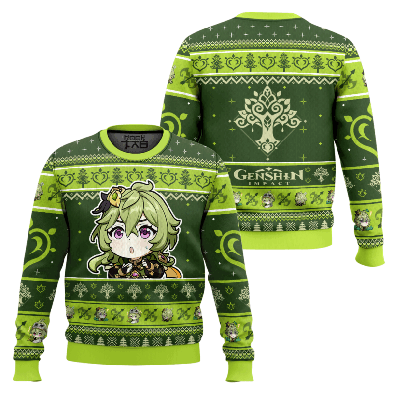 Hooktab Genshin Impact Collei Ugly Christmas Sweater Hooktab Genshin Impact Collei Ugly Christmas Sweater