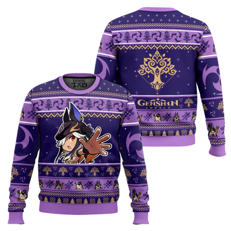 Hooktab Genshin Impact Cyno Ugly Christmas Sweater Hooktab Genshin Impact Cyno Ugly Christmas Sweater