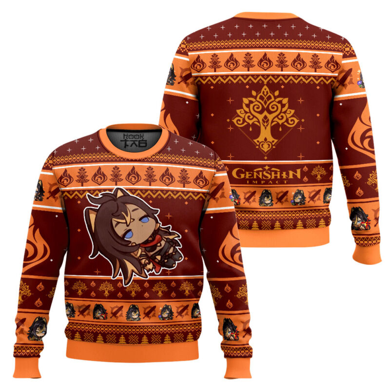 Hooktab Genshin Impact Dehya Ugly Christmas Sweater Hooktab Genshin Impact Dehya Ugly Christmas Sweater