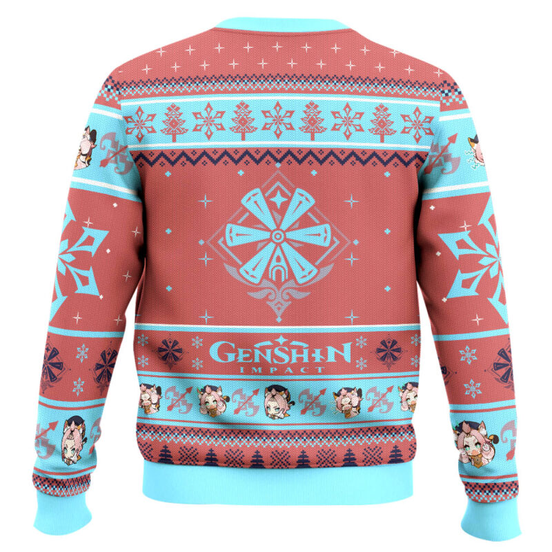 Hooktab Genshin Impact Diona Ugly Christmas Sweater Hooktab Genshin Impact Diona Ugly Christmas Sweater