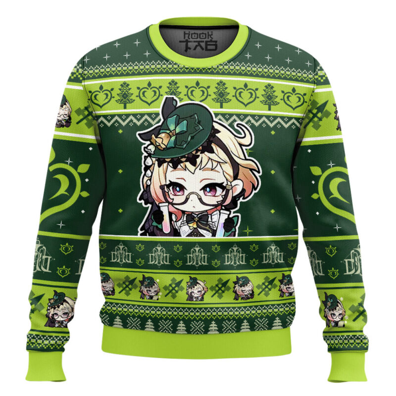 Hooktab Genshin Impact Emilie Ugly Christmas Sweater