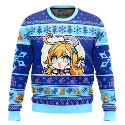 Hooktab Genshin Impact Escoffier Ugly Christmas Sweater