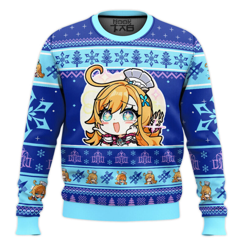 Hooktab Genshin Impact Escoffier Ugly Christmas Sweater Hooktab Genshin Impact Escoffier Ugly Christmas Sweater