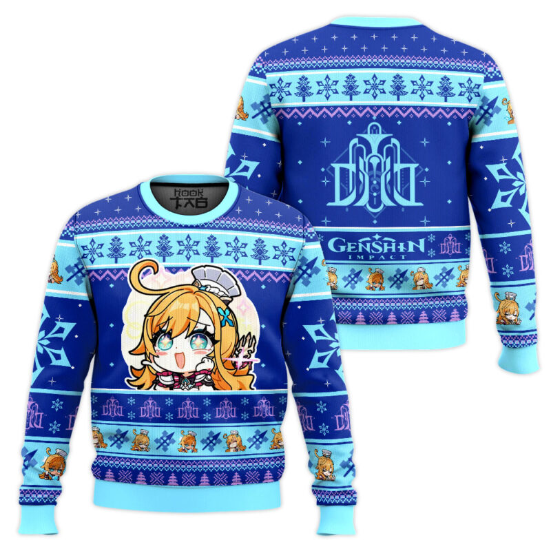 Hooktab Genshin Impact Escoffier Ugly Christmas Sweater Hooktab Genshin Impact Escoffier Ugly Christmas Sweater