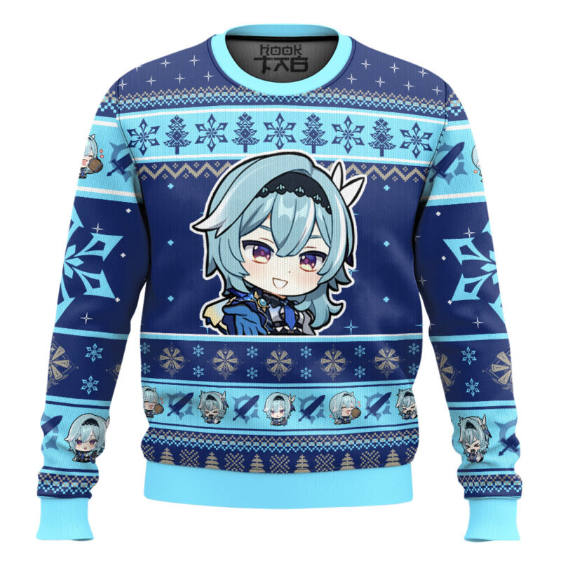 Hooktab Genshin Impact Eula Ugly Christmas Sweater
