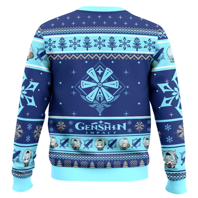 Hooktab Genshin Impact Eula Ugly Christmas Sweater Hooktab Genshin Impact Eula Ugly Christmas Sweater