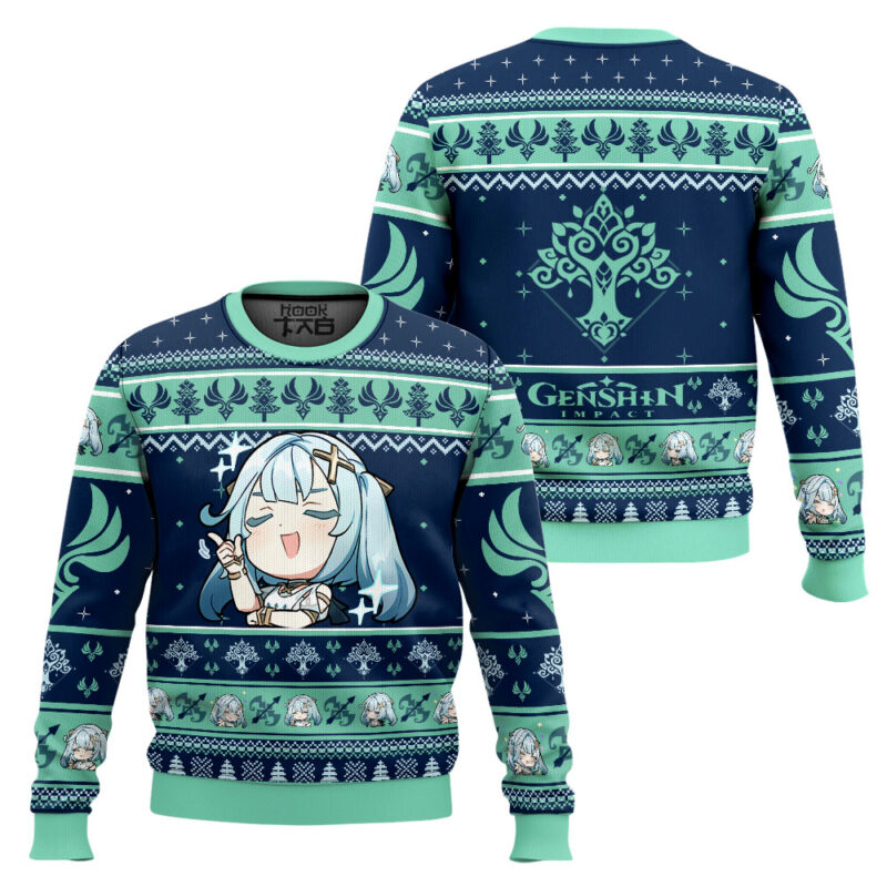 Hooktab Genshin Impact Faruzan Ugly Christmas Sweater Hooktab Genshin Impact Faruzan Ugly Christmas Sweater