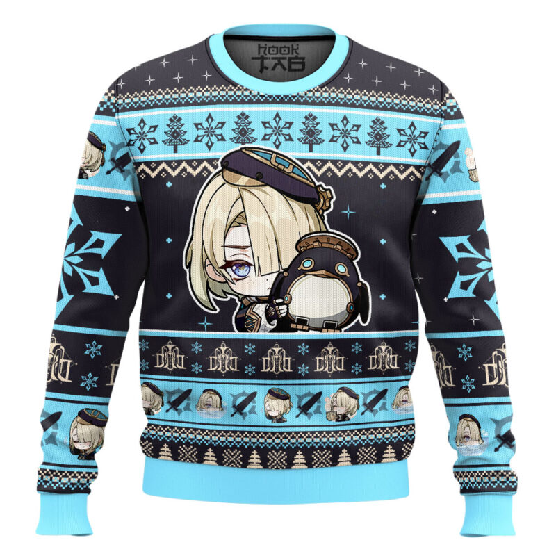 Hooktab Genshin Impact Freminet Ugly Christmas Sweater Hooktab Genshin Impact Freminet Ugly Christmas Sweater