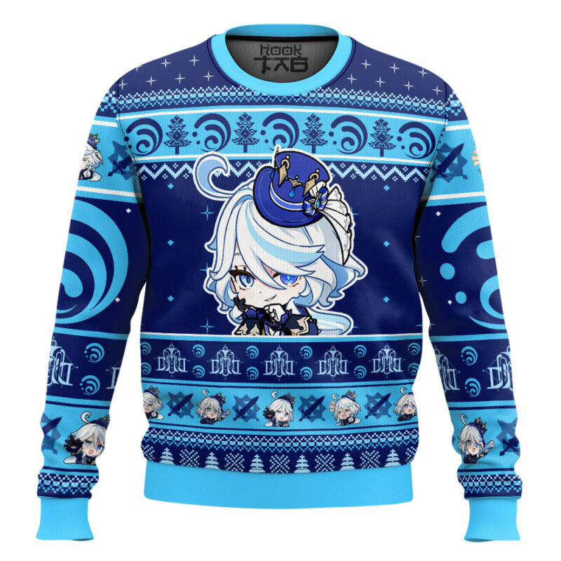 Hooktab Genshin Impact Furina Ugly Christmas Sweater