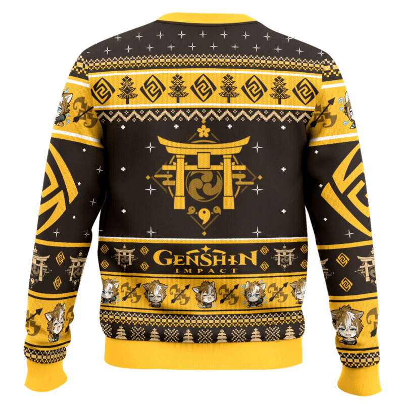 Hooktab Genshin Impact Gorou Ugly Christmas Sweater Hooktab Genshin Impact Gorou Ugly Christmas Sweater