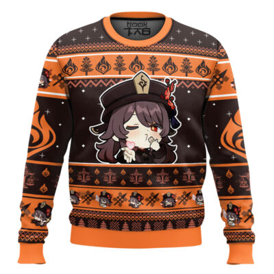 Hooktab Genshin Impact Hu Tao Ugly Christmas Sweater