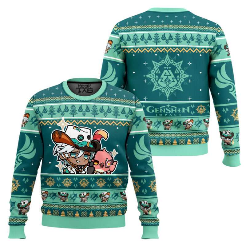 Hooktab Genshin Impact Ifa Ugly Christmas Sweater Hooktab Genshin Impact Ifa Ugly Christmas Sweater