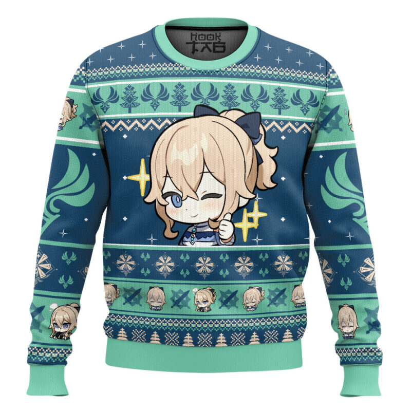 Hooktab Genshin Impact Jean Ugly Christmas Sweater