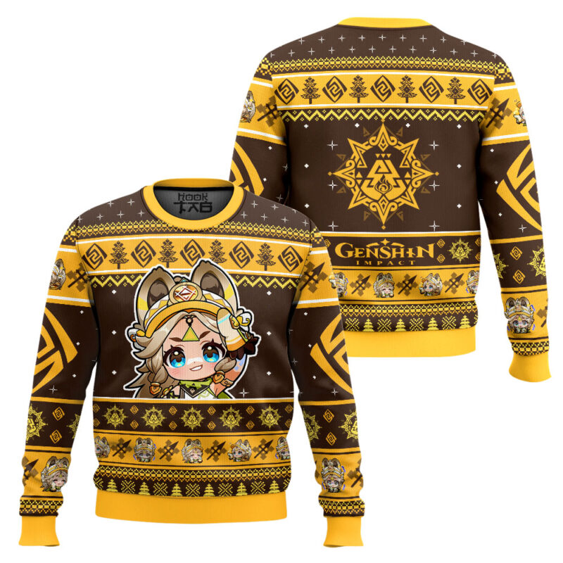 Hooktab Genshin Impact Kachina Ugly Christmas Sweater Hooktab Genshin Impact Kachina Ugly Christmas Sweater