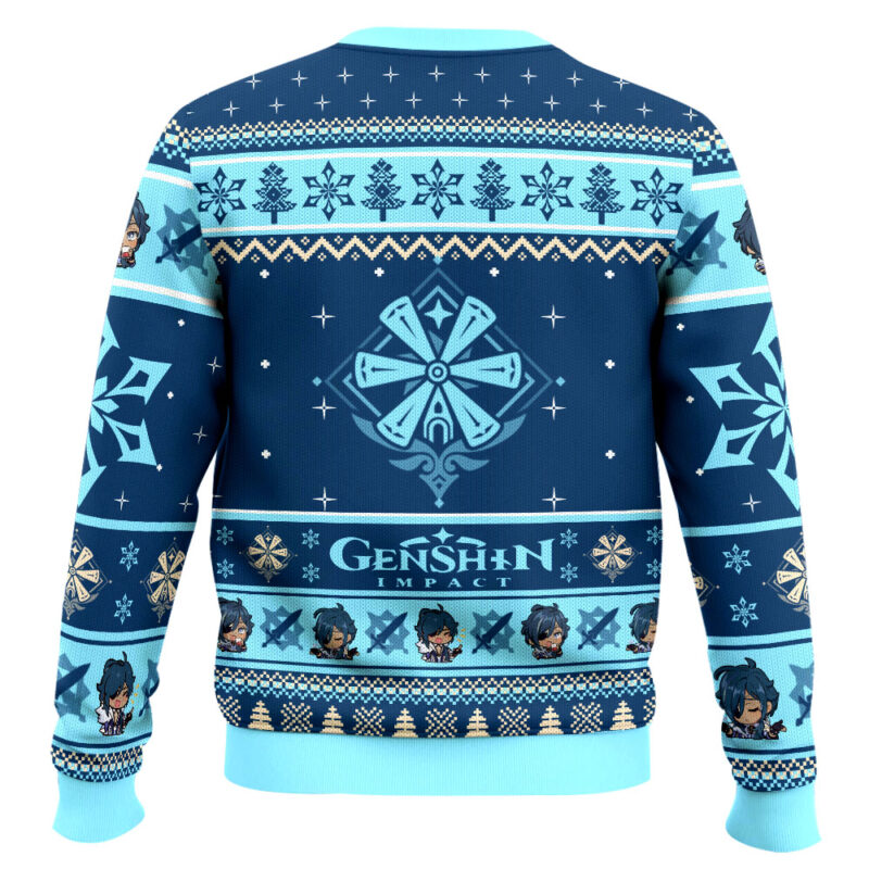Hooktab Genshin Impact Kaeya Ugly Christmas Sweater Hooktab Genshin Impact Kaeya Ugly Christmas Sweater