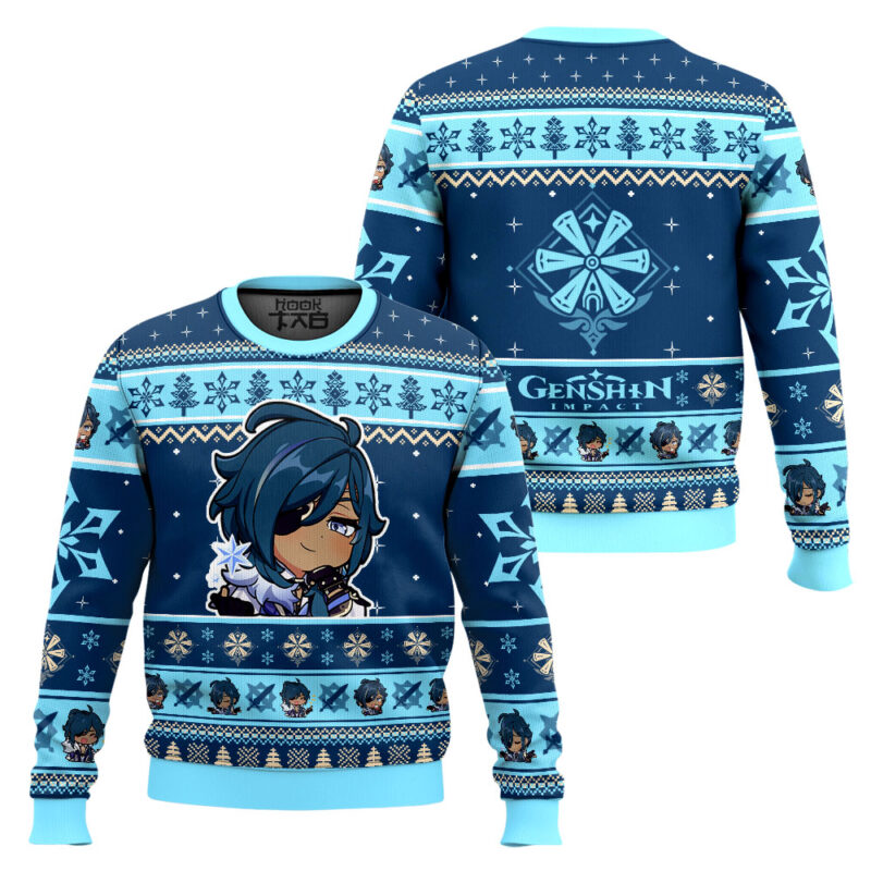 Hooktab Genshin Impact Kaeya Ugly Christmas Sweater Hooktab Genshin Impact Kaeya Ugly Christmas Sweater