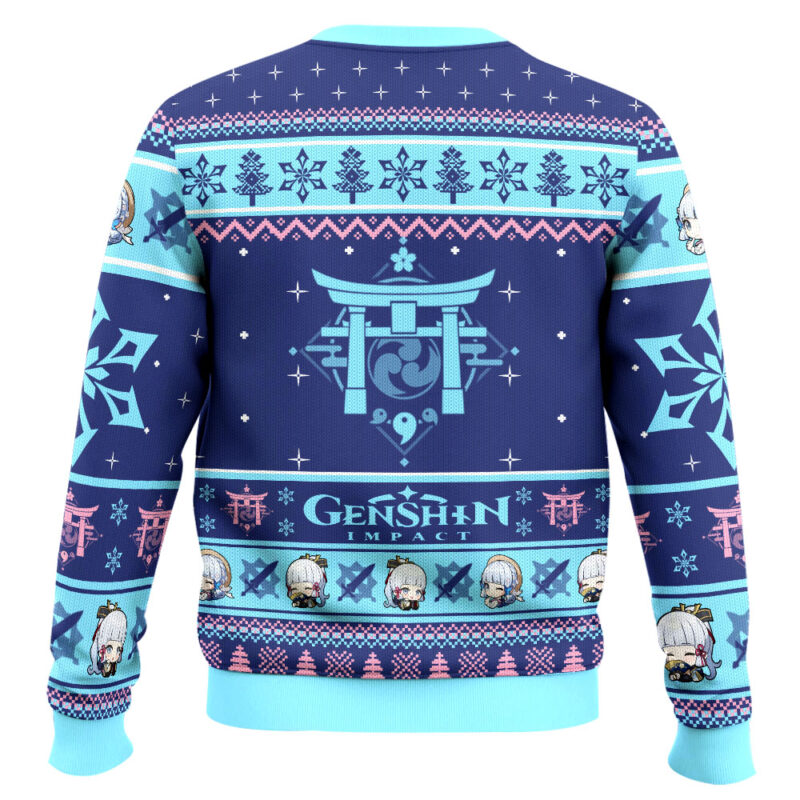 Hooktab Genshin Impact Kamisato Ayaka Ugly Christmas Sweater Hooktab Genshin Impact Kamisato Ayaka Ugly Christmas Sweater