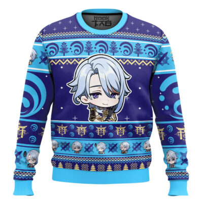 Hooktab Genshin Impact Kamisato Ayato Ugly Christmas Sweater