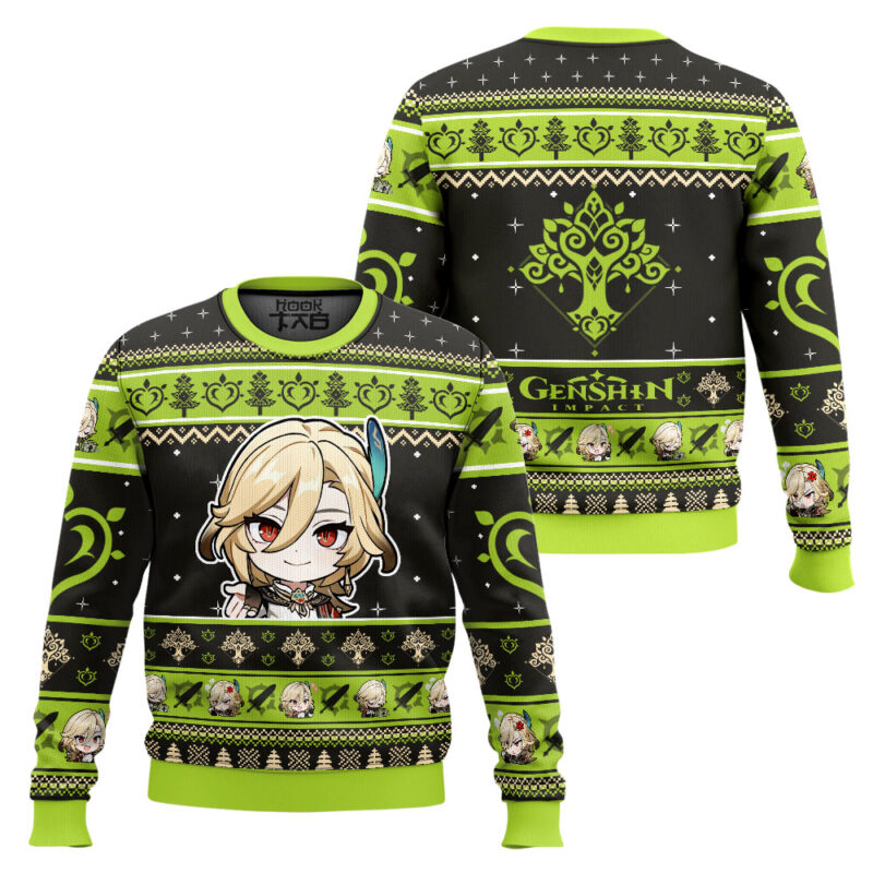 Hooktab Genshin Impact Kaveh Ugly Christmas Sweater Hooktab Genshin Impact Kaveh Ugly Christmas Sweater